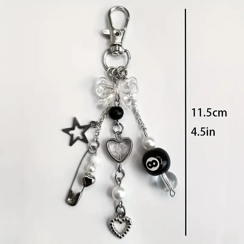Fashion Handmade Resin Beaded Keychain Trend Punk