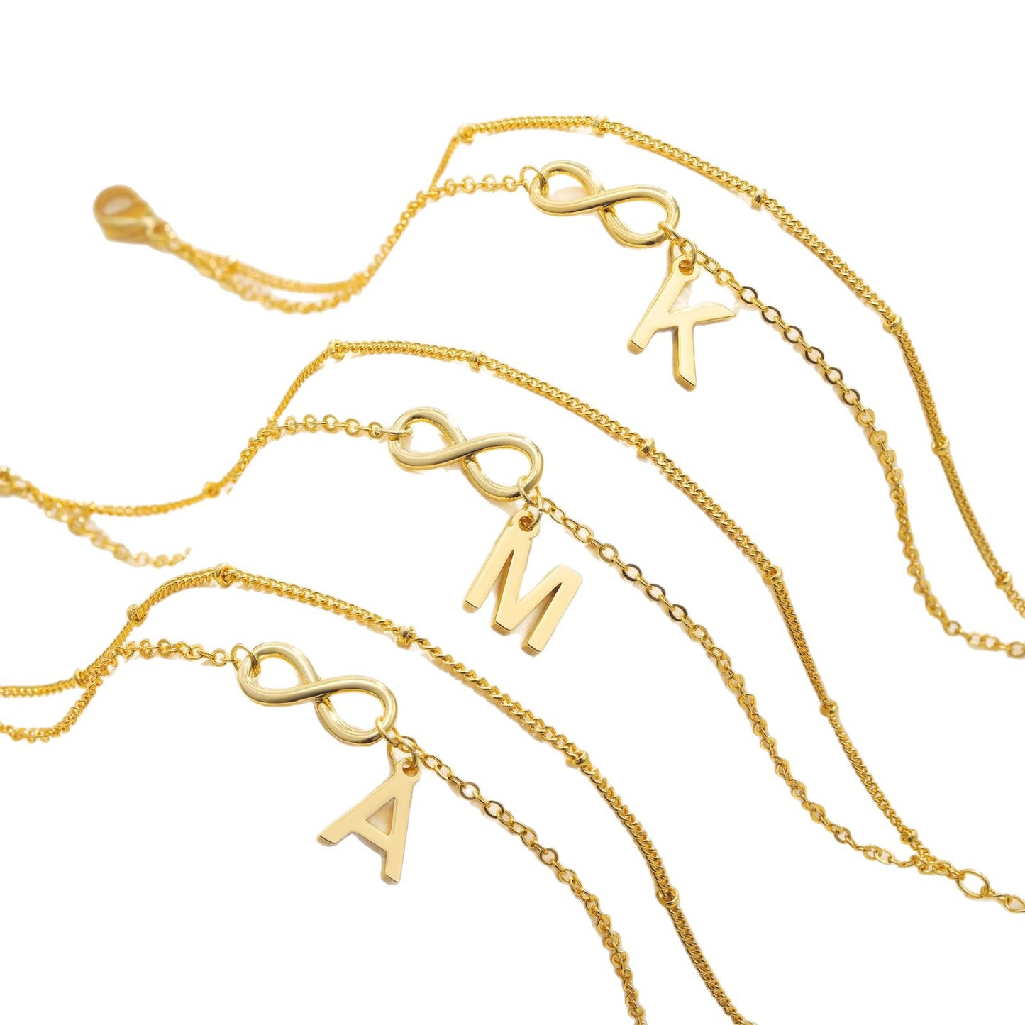 Versatile European And American-style 18K Gold-plated Stainless Steel Double-layer Bracelet