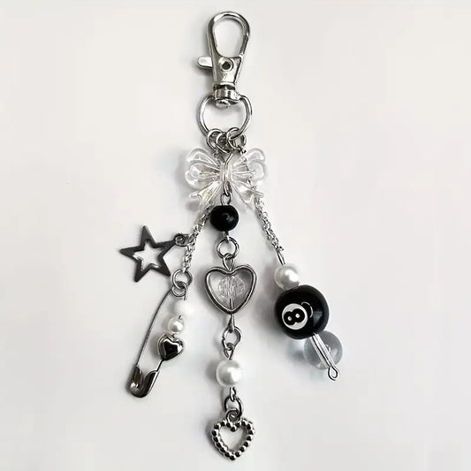 Fashion Handmade Resin Beaded Keychain Trend Punk