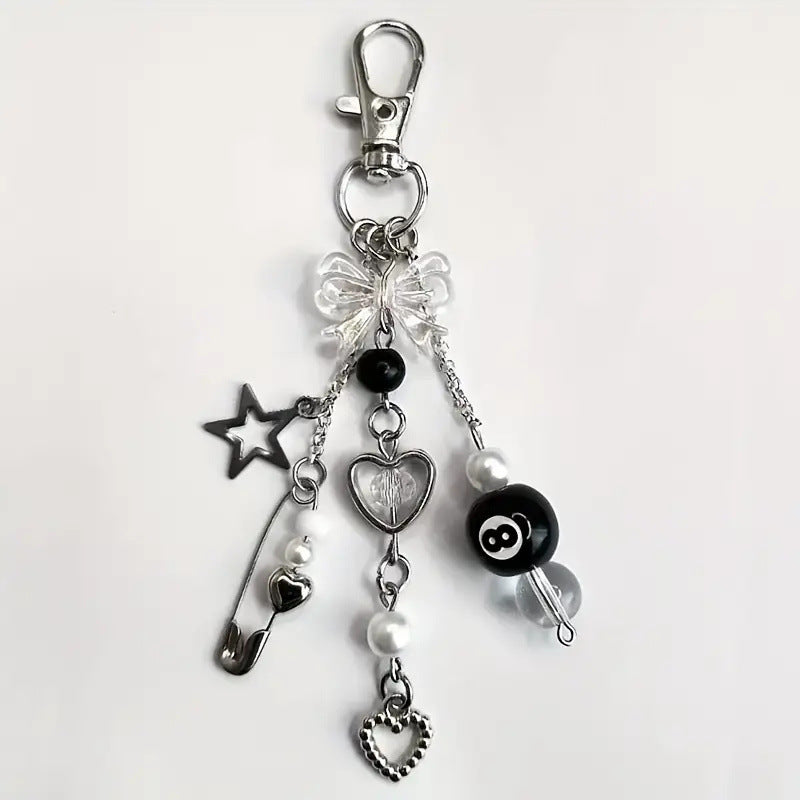 Fashion Handmade Resin Beaded Keychain Trend Punk