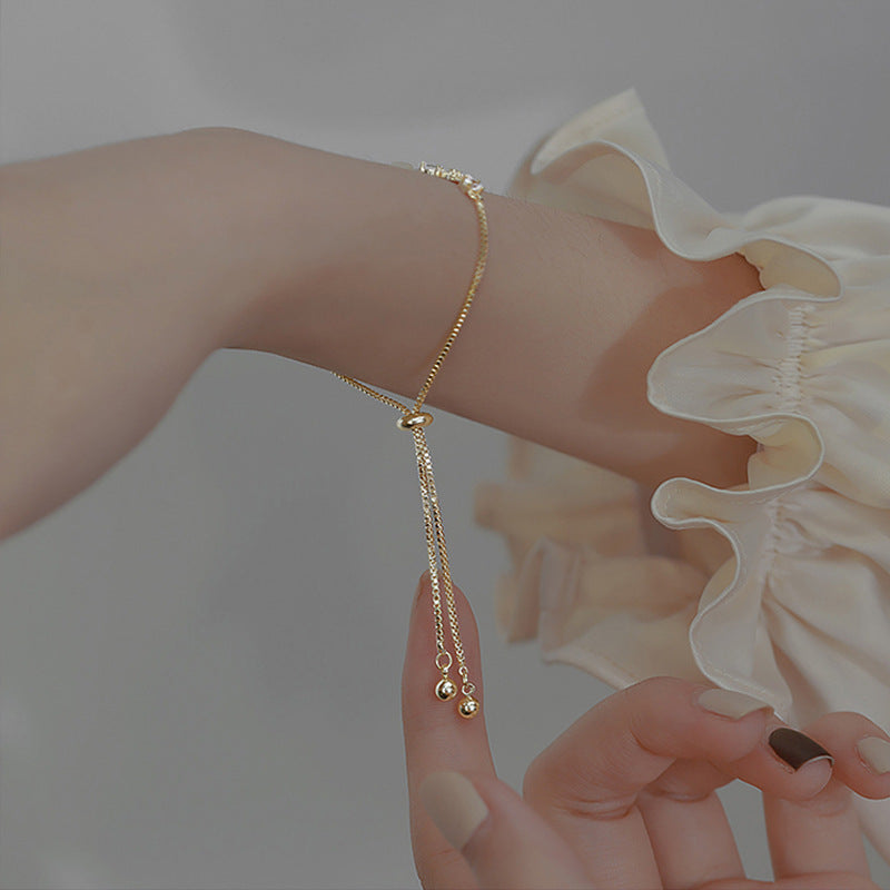 Versatile Japanese And Korean Minimalist Cat Eye Stone Push-pull Bracelet