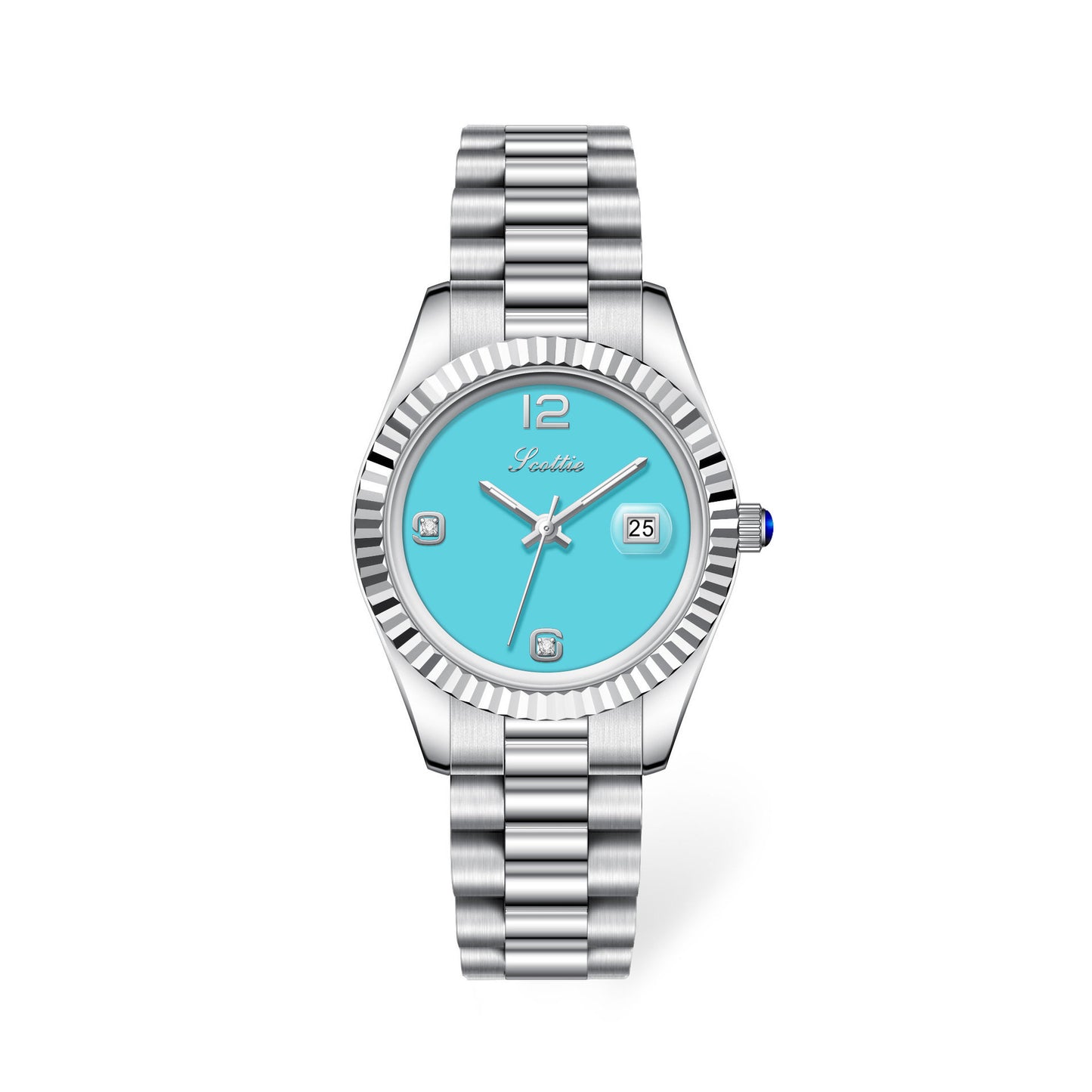 Diamond Shining Women's Steel Band Quartz Watch