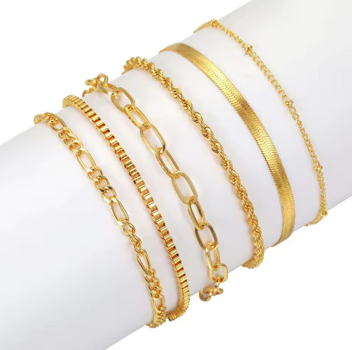 Popular Trendy Gold Metal Chain Bracelets