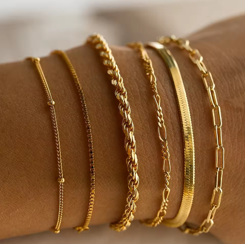 Popular Trendy Gold Metal Chain Bracelets