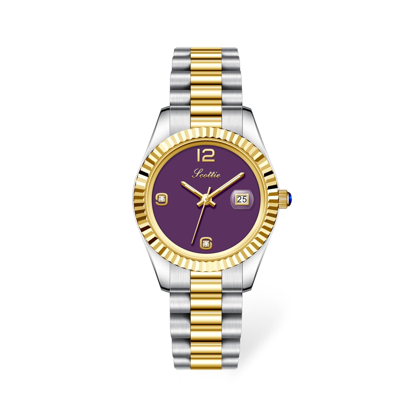 Diamond Shining Women's Steel Band Quartz Watch