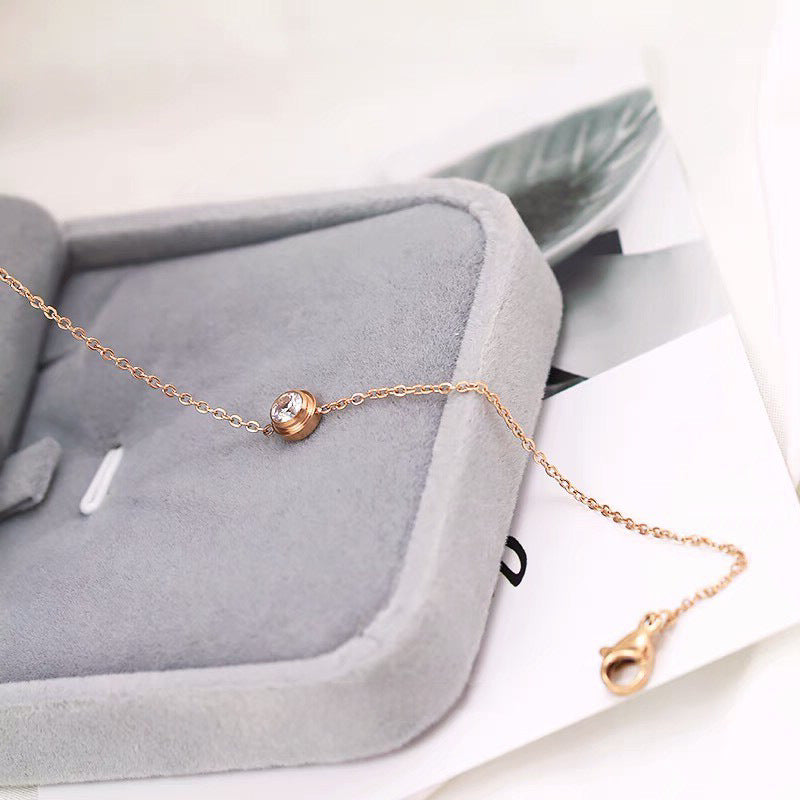 Single-stone Titanium Steel Bracelet