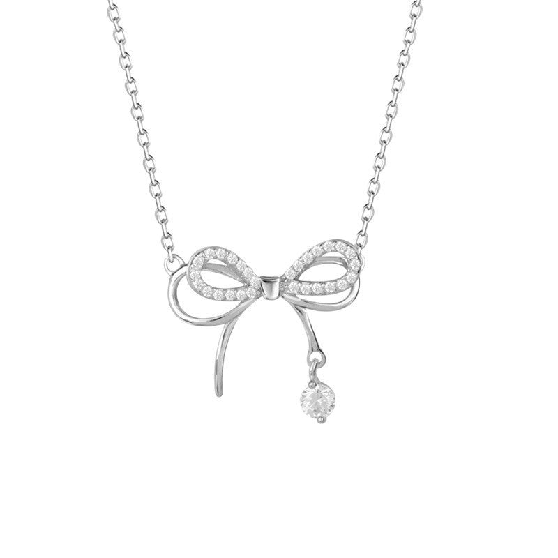 Titanium Steel Butterfly Dream Necklace Delicate Bow Design Light Luxury