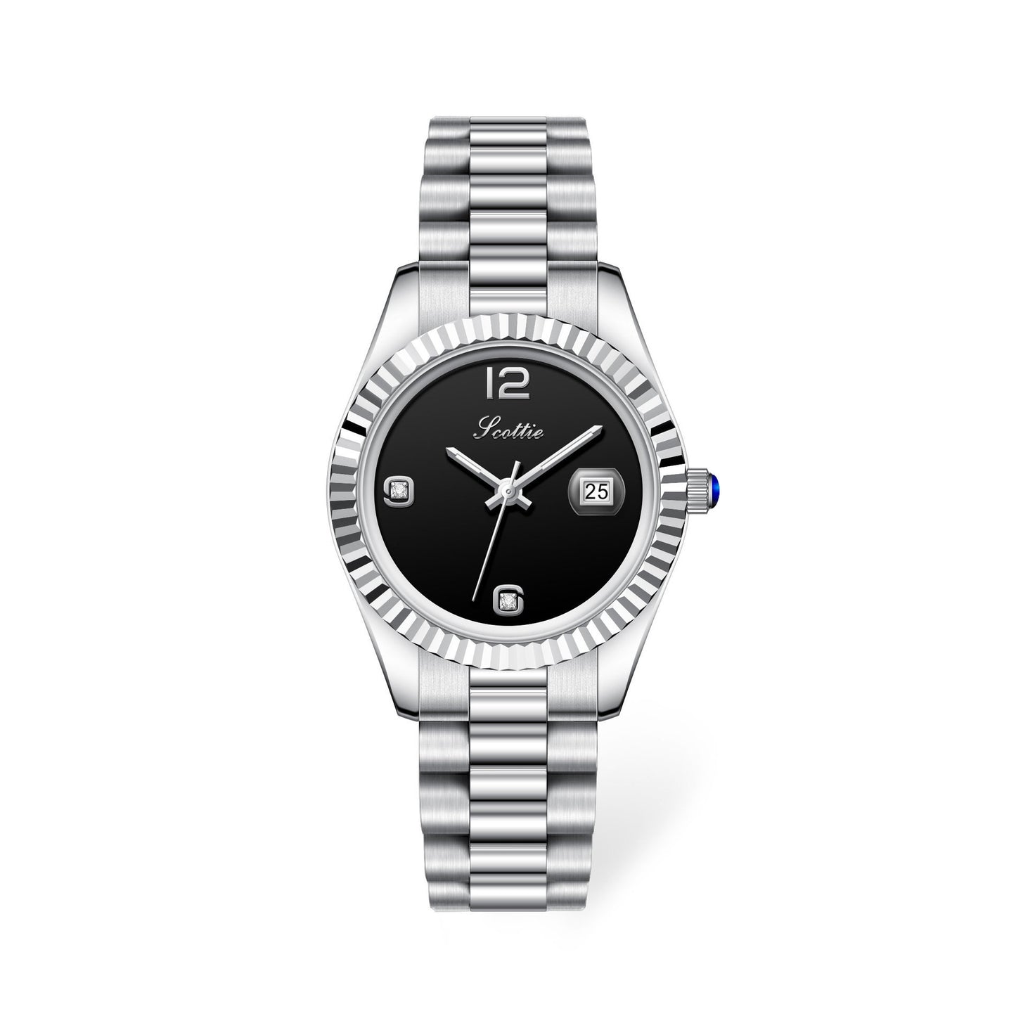 Diamond Shining Women's Steel Band Quartz Watch