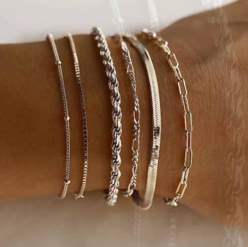 Popular Trendy Gold Metal Chain Bracelets