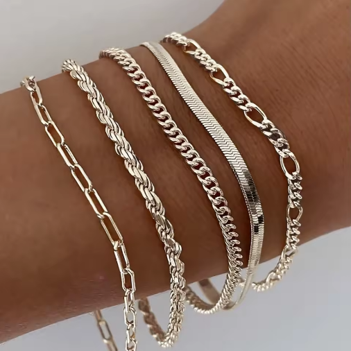 Popular Trendy Gold Metal Chain Bracelets